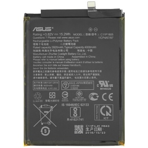 <b>Opis:</b><br><ul><li><b>Originalna baterija proizvajalca Asus</b></li><li>Najsodobnejša tehnologija omogoča veliko ciklov polnjenja in praznjenja<br></li><li>Li-Polymer celice so prijazne okolju, obenem pa zagotavljajo delovanje brez spominskega učinka<br></li><li>Termično stikalo ščiti baterijske celice pred pregrevanjem, prenapolnitvijo in kratkim stikom<br></li><li>Visoka kapaciteta baterije, podaljšan čas delovanja pri mirovanju naprave, zelo počasno samopraznjenje</li><li>Baterijo polnimo z originalnim ali nadomestnim polnilcem</li><li>Certifikati CE in ROHS</li></ul><br><br><p><b>Originalne oznake:</b></p><ul><li>C11P1805</li><li>1ICP4/67/87</li></ul><br><b>Primerno za:</b><br><ul></ul><br>Asus:<br><ul><li>ZenFone Max M2,&nbsp;ZenFone Max M2 Dual SIM, ZB633KL</li></ul><br><b>Lastnosti:</b><ul><li>Proizvajalec: Asus</li><li>Vrsta: Li-Polymer</li><li>Napetost: 3,85 V</li><li>Kapaciteta: 4.000 mAh (15,4 Wh)</li></ul><br>
