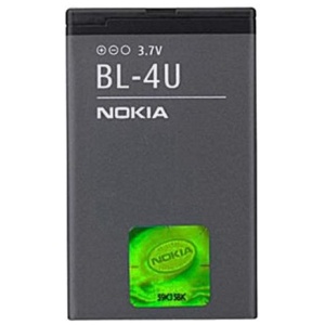 <b>Opis:</b><br><ul><li><b>Originalna baterija proizvajalca Nokia</b><br></li><li>Najsodobnejša tehnologija omogoča veliko ciklov polnjenja in praznjenja<br></li><li>Li-Ion celice so prijazne okolju, obenem pa zagotavljajo delovanje brez spominskega učinka<br></li><li>Termično stikalo ščiti baterijske celice pred pregrevanjem, prenapolnitvijo in kratkim stikom<br></li><li>Visoka kapaciteta baterije, podaljšan čas delovanja pri mirovanju naprave, zelo počasno samopraznjenje<br></li><li>Baterijo polnimo z originalnim ali nadomestnim polnilcem<br></li><li>Certifikati CE in ROHS</li></ul><br><br><p><b>Originalne oznake:</b></p><ul><li>BL-4U<br></li></ul><br><p><b>Primerno za:</b></p><ul></ul><br>Nokia<br><ul><li>500, 3120 classic, 5530 XpressMusic, 5530 XpressMusic Illuvial, 6216 classic, 6600 slide, 6600i slide, 8800 arte, 8800 saphire, 8800 carbon, Asha 300, C5-03, C5-05, C5-06, E66, E75, 8900<br></li></ul><br><b>Lastnosti:</b><ul><li>Proizvajalec: Nokia</li><li>Vrsta: Li-Ion</li><li>Napetost: 3,7 V</li><li>Kapaciteta: 1.110 mAh (4,1 Wh)</li></ul><br>