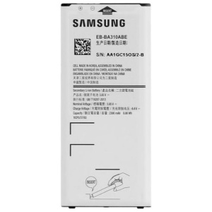 <b>Opis:</b><br><ul><li><b>Originalna baterija proizvajalca Samsung</b><br></li><li>Najsodobnejša tehnologija omogoča veliko ciklov polnjenja in praznjenja<br></li><li>Li-Ion celice so prijazne okolju, obenem pa zagotavljajo delovanje brez spominskega učinka<br></li><li>Termično stikalo ščiti baterijske celice pred pregrevanjem, prenapolnitvijo in kratkim stikom<br></li><li>Visoka kapaciteta baterije, podaljšan čas delovanja pri mirovanju naprave, zelo počasno samopraznjenje<br></li><li>Baterijo polnimo z originalnim ali nadomestnim polnilcem<br></li><li>Certifikati CE in ROHS</li></ul><br><br><p><b>Originalne oznake:</b></p><ul><li>EBBA310ABE</li><li>EB-BA310ABE<br></li></ul><br><br><p><b>Primerno za:</b></p><p>Samsung:</p><ul><li>Galaxy A3, A310F, SM-A310F, Galaxy A3 (2016), Galaxy A3 2016 Duos LTE, Galaxy A3 2016 LTE, SM-A310, SM-A310F/DS, SM-A310Y</li></ul><br><b>Lastnosti:</b><ul><li>Proizvajalec: Samsung</li><li>Vrsta: Li-Ion</li><li>Napetost: 3,85 V</li><li>Kapaciteta: 2.300 mAh (8,85 Wh)</li></ul><br>