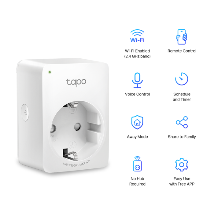 TP-LINK Tapo P100 Mini Smart Wi-Fi vtičnica | E-specialisti.si