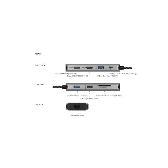 IcyBox IB-DK4012-CPD USB-C priklopna postaja 9v1 s Power Delivery 100W - slika 2