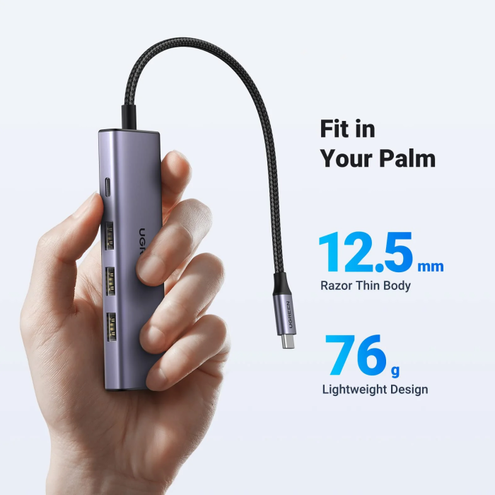 Ugreen 5-v-1 USB-C Hub (100 W PD, 4K@30Hz HDMI) - slika 4
