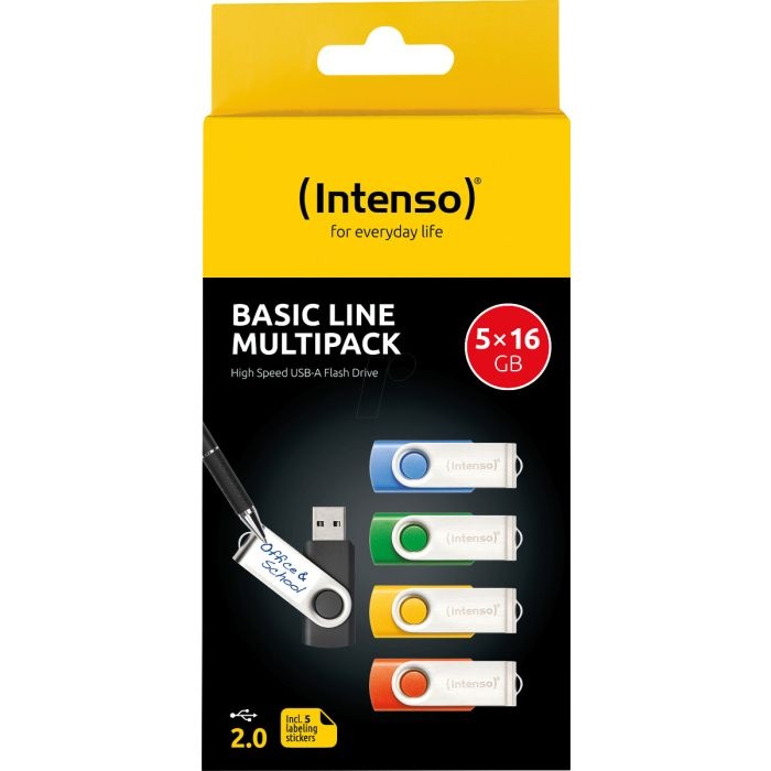Intenso 5x16GB Basic Line USB 2.0 spominski ključki - Barvni - slika 4