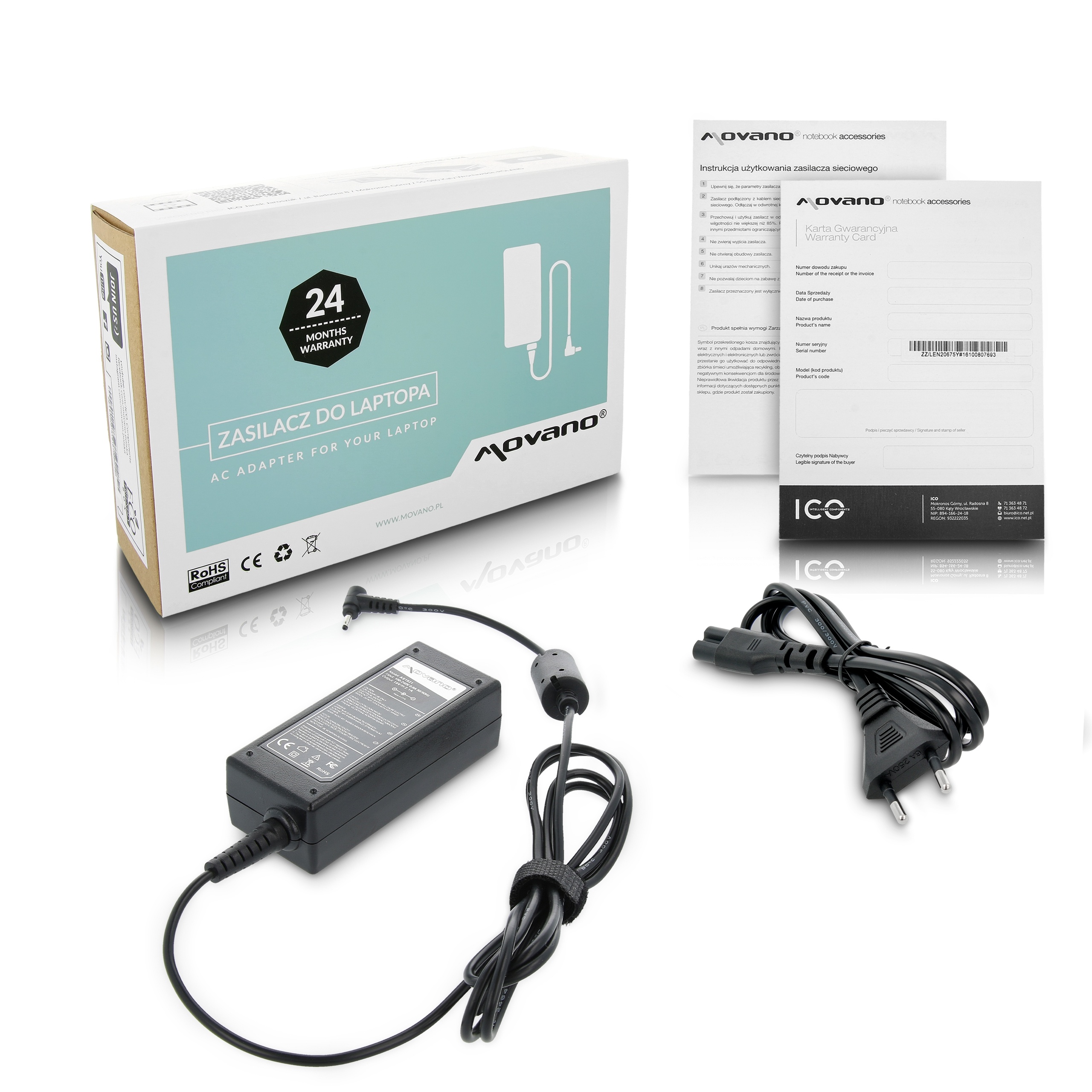 Polnilec za prenosnike Asus Eee PC, 40W / 19V / 2,10A / 2,5mm x 0,7mm - slika 2