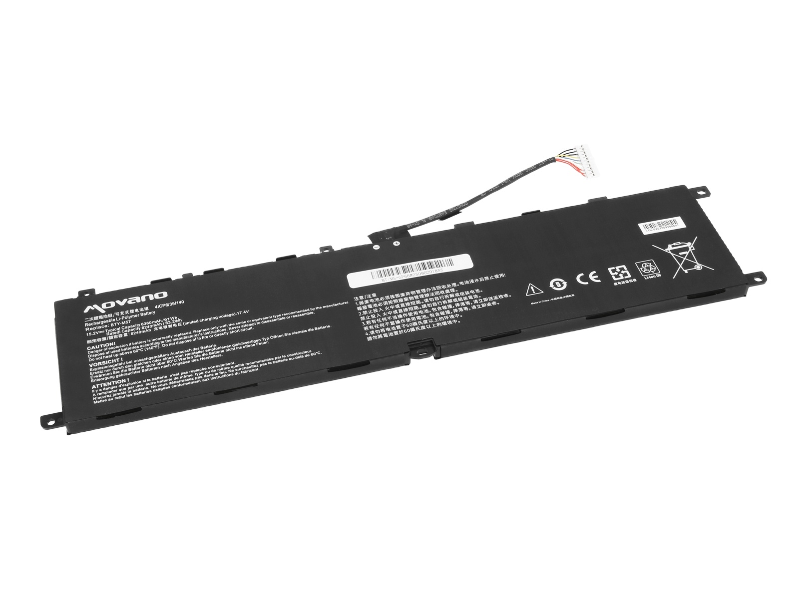 Baterija za MSI Leopard GP66 / Leopard GP76 / Vector GP66, 15.2V, 6360 mAh - slika 2