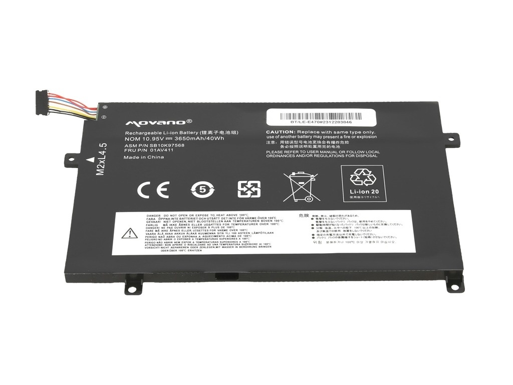 Baterija za Lenovo Thinkpad E470 / E475, 3650 mAh - slika 3