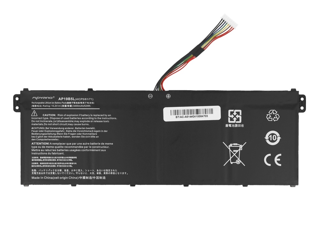 Baterija za Acer Aspire 5 A514 / TravelMate P2 TMP214 / Swift 3 SF314, AP19B5L, 3400 mAh - slika 5
