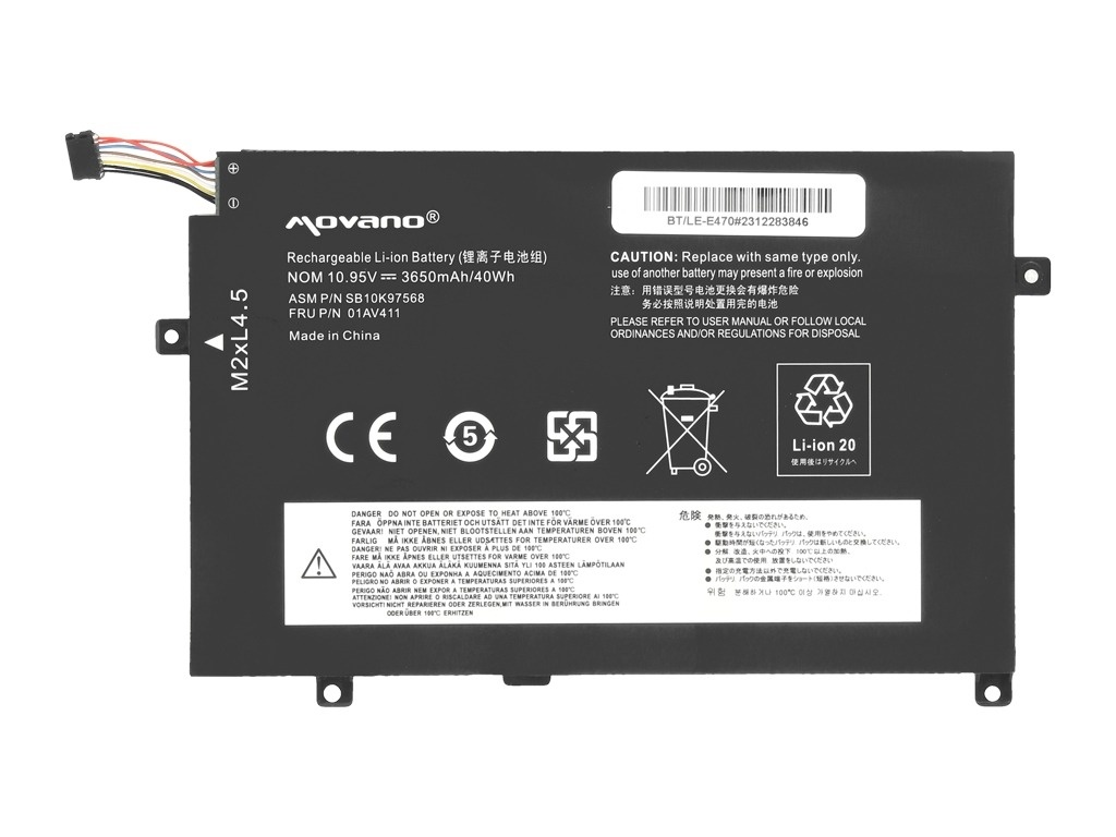 Baterija za Lenovo Thinkpad E470 / E475, 3650 mAh - slika 5