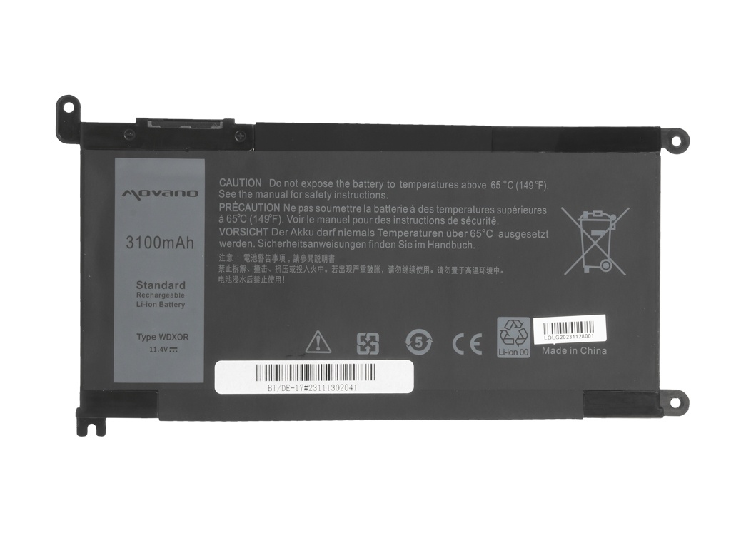 Baterija za Dell Inspiron 5378 / Latitude 3490, WDX0R, 3100 mAh - slika 5