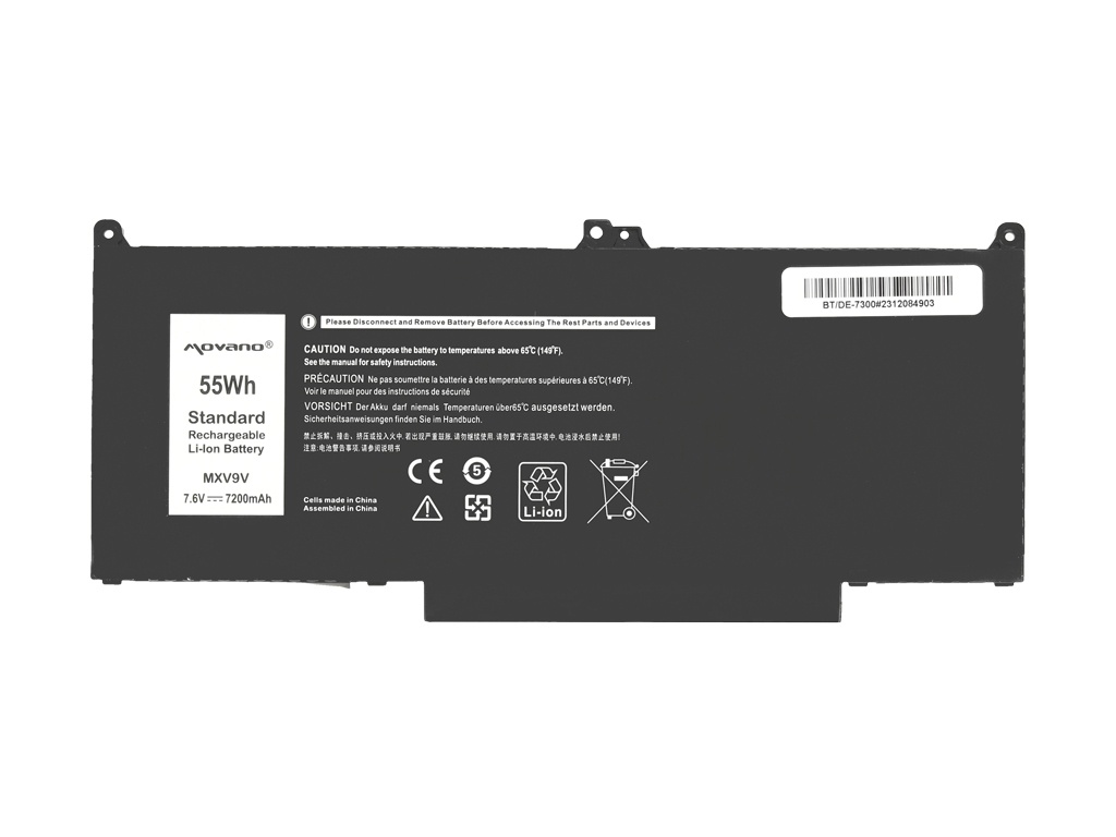 Baterija za Dell Latitude 13 5300 / 13 7300, MXV9V, 7.6V, 7200 mAh - slika 5