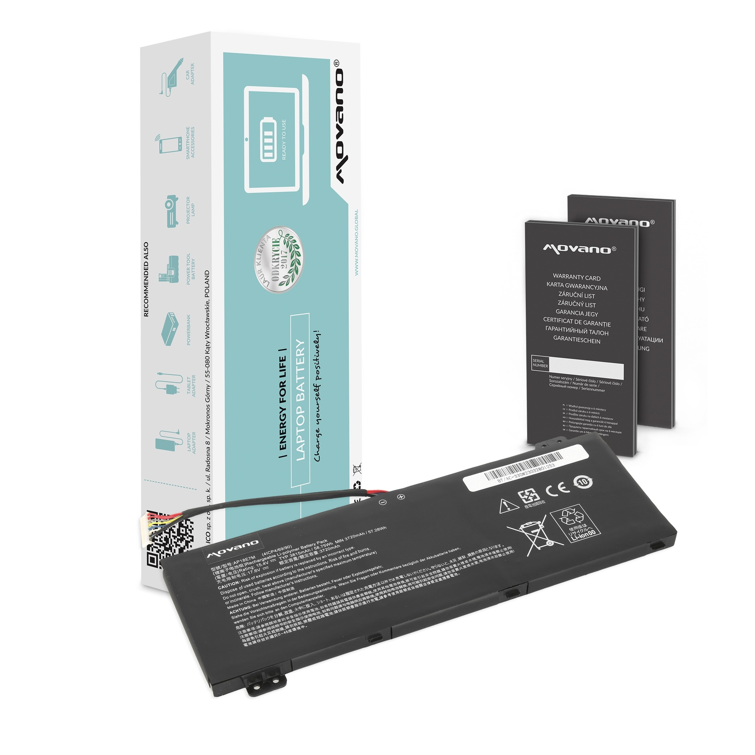 Baterija za Acer Aspire 7 715 / Nitro 5 AN515 / Predator Helios 300 PH317, 3815 mAh - slika 6