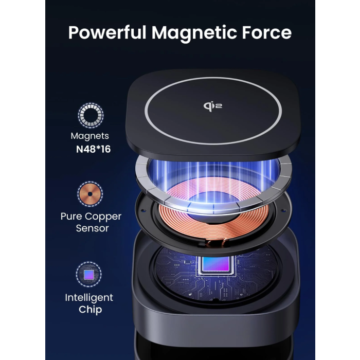 Ugreen 2-in-1 magnetni brezžični polnilnik Qi2 15W - slika 3