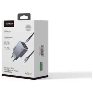 Ugreen Nexode Robot GaN 65W Polnilnik - Roza