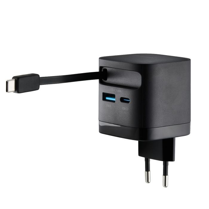 Intenso 65W GaN napajalnik z vgrajenim kablom USB-C, črn - slika 4