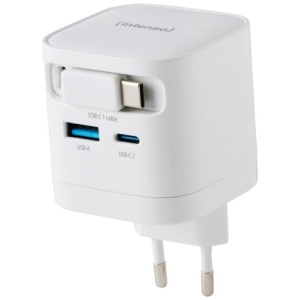 Intenso 65W GaN napajalnik z vgrajenim kablom USB-C
